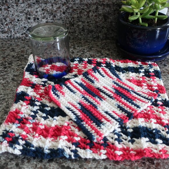 Multicolored Crochet Dish Drying Mats 100% Cotton Kitchen - Picture 5 of 10